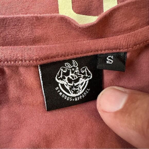 Gymroos Erupt Oversized Tee - Burgundy in Size Small - Picture 11 of 12